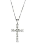 Diamond Necklace, 14k Gold Diamond Cross Pendant (1/4 Ct. T.w.)