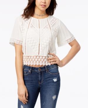 American Rag Juniors' Crochet Peasant Top, Created For Macy's