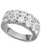 Two-row Certified Diamond Band Ring In 14k White Gold (2 Ct. T.w.)