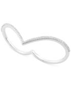 Wrapped Diamond Two-finger Ring (1/4 Ct. T.w.) In 10k White Gold