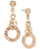 Anne Klein Gold-tone Circle Drop Earrings