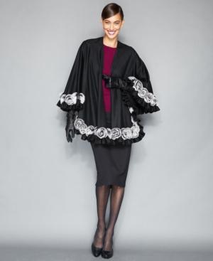 The Fur Vault Rabbit-fur-trim Cashmere Cape