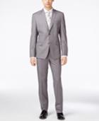 Marc New York By Andrew Marc Men's Light Gray Sharkskin Slim-fit Suit