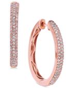 Diamond Pave Hoop Earrings In 14k (1 Ct. T.w.) Rose Gold