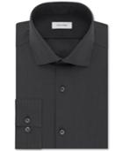 Calvin Klein Steel Men's Slim-fit Non-iron Performance Black Stripe Dress Shirt