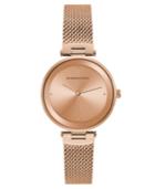 Bcbg Maxazria Ladies Rose Gold Tone Mesh Bracelet Watch With Rose Gold Dial, 33mm