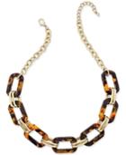 Charter Club Gold-tone Tortoiseshell-look Large Link Statement Necklace, Only At Macy's