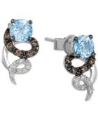 Le Vian Blue Topaz (7/8 Ct. T.w.) And Diamond Accent Earrings In 14k White Gold