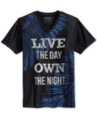Guess Men's Live The Day Graphic-print V-neck T-shirt