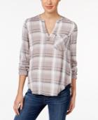 Calvin Klein Jeans Plaid Pocketed Top
