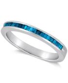 Sterling Silver Ring, Blue Diamond Baguette Ring (1/4 Ct. T.w.)