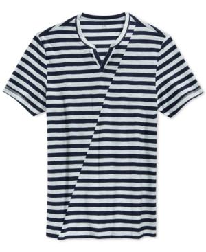 Inc International Concepts Adrift Striped Split-neck T-shirt, Only At Macy's