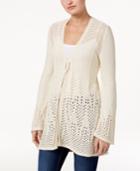 Style & Co Open-knit Tie-front Cardigan, Only At Macy's