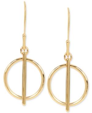 Kenneth Cole Gold-tone Circle And Bar Linear Drop Earrings