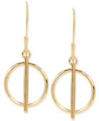 Kenneth Cole Gold-tone Circle And Bar Linear Drop Earrings