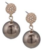 Carolee Earrings, Large Glass Pearl Double Drop Earrings