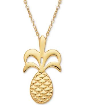 Pineapple 17 Pendant Necklace In 14k Gold