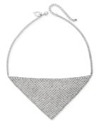 Thalia Sodi Silver-tone Crystal Mesh Triangle Statement Necklace, 18 + 3 Extender, Created For Macy's