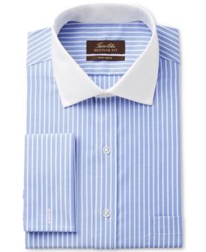 Tasso Elba Men's Classic/regular Fit Non-iron French Cuff Dress Shirt With Contrast Collar, Only At Macy's