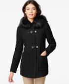 Calvin Klein Plus Size Faux-fur-trim Buckled Coat