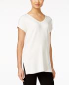 Style & Co. Cuffed-sleeve High-low Top, Only At Macy's