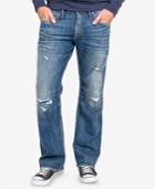 Silver Jeans Co. Men's Zac Relaxed-fit Straight Stretch Destroyed Jeans
