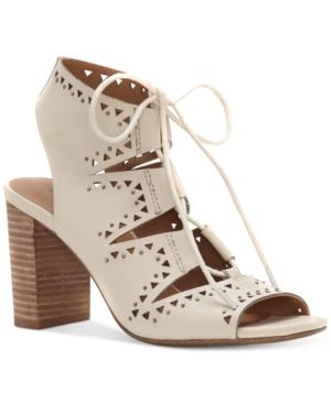 Lucky Brand Women's Tafia Block-heel Lace-up Sandals Women's Shoes