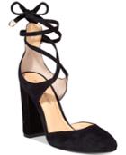 Ivanka Trump Graffi Lace-up Block-heel Pumps Women's Shoes
