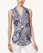 Charter Club Sleeveless Paisley-print Top, Only At Macy's