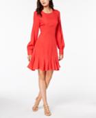 Bar Iii Ruffle-hem Fit & Flare Dress, Created For Macy's