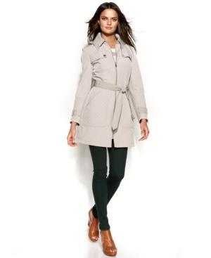 Kenneth Cole Reaction Hooded Quilted Trench Coat