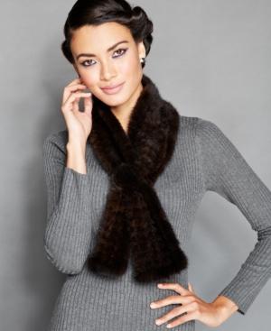 The Fur Vault Knitted Mink Fur Scarf