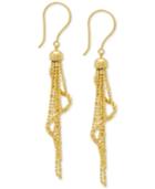 Beaded Twist Drop Earrings In 14k Gold