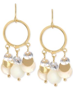 M. Haskell For Inc Gold-tone Shaky Disc Drop Hoop Earrings, Only At Macy's