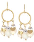 M. Haskell For Inc Gold-tone Shaky Disc Drop Hoop Earrings, Only At Macy's