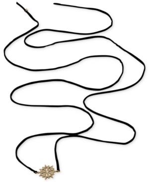 Rachel Rachel Roy Gold-tone Pave Starburst Black Velvet Wrap Necklace