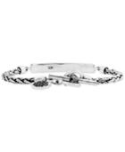 Lois Hill Braided Scroll Plate Chain Bracelet In Sterling Silver
