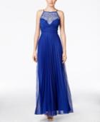 B Darlin Juniors' Pleated Embellished Gown, Only At Macy's