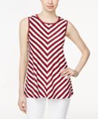 Style & Co. Petite Sleeveless Crew-neck Top, Only At Macy's