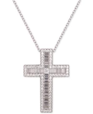 Tiara Cubic Zirconia Cross 18 Pendant Necklace