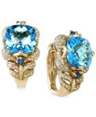 Effy Blue Topaz (9-7/8 Ct. T.w.) And Diamond (5/8 Ct. T.w.) Earrings In 14k Gold