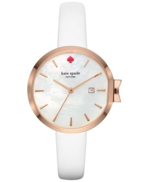Kate Spade New York Women's Park Row White Leather Strap Watch 34mm Ksw1270