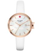 Kate Spade New York Women's Park Row White Leather Strap Watch 34mm Ksw1270