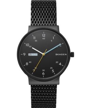 Skagen Men's Ancher Black Stainless Steel Mesh Bracelet Watch 40mm