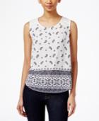 Style & Co. Petite Sleeveless Printed Blouse, Only At Macy's