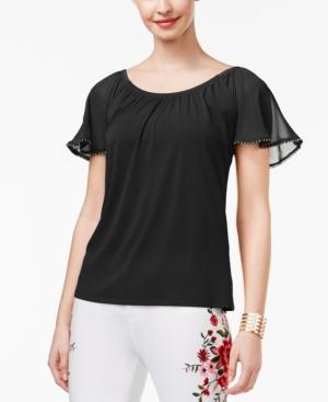 Thalia Sodi Flutter-sleeve Top, Only At Macy's