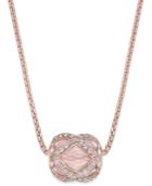 Thomas Sabo Rose Quartz Pendant Necklace In 18k Rose Gold-plated Sterling Silver