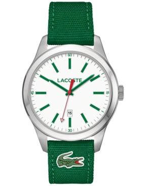 Lacoste Men's Auckland Green Nylon Canvas Strap Watch 44mm 2010777
