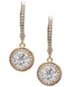 Giani Bernini Cubic Zirconia Halo Drop Earrings In 18k Gold-plated Sterling Silver, Created For Macy's