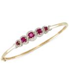 Rare Featuring Gemfields Certified Ruby (1-3/4 Ct. T.w.) And Diamond (1/2 Ct. T.w.) Bangle Bracelet In 14k Gold, Only At Macy's